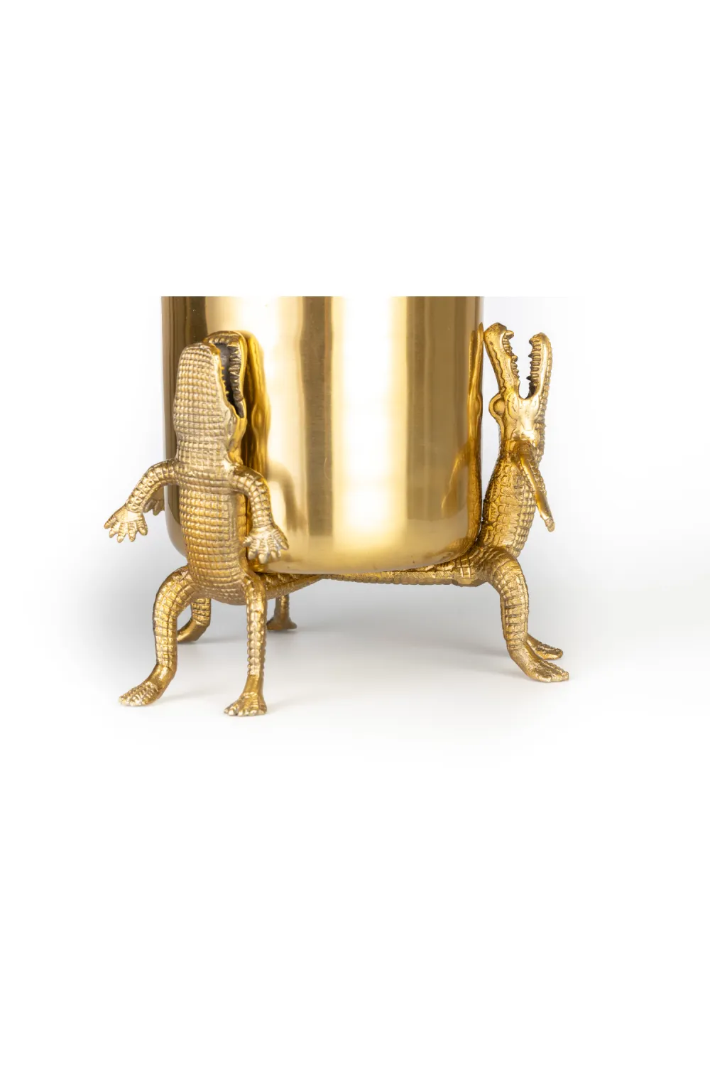 Gold Lacquered Vase | Bold Monkey Surrounded by Crocodiles