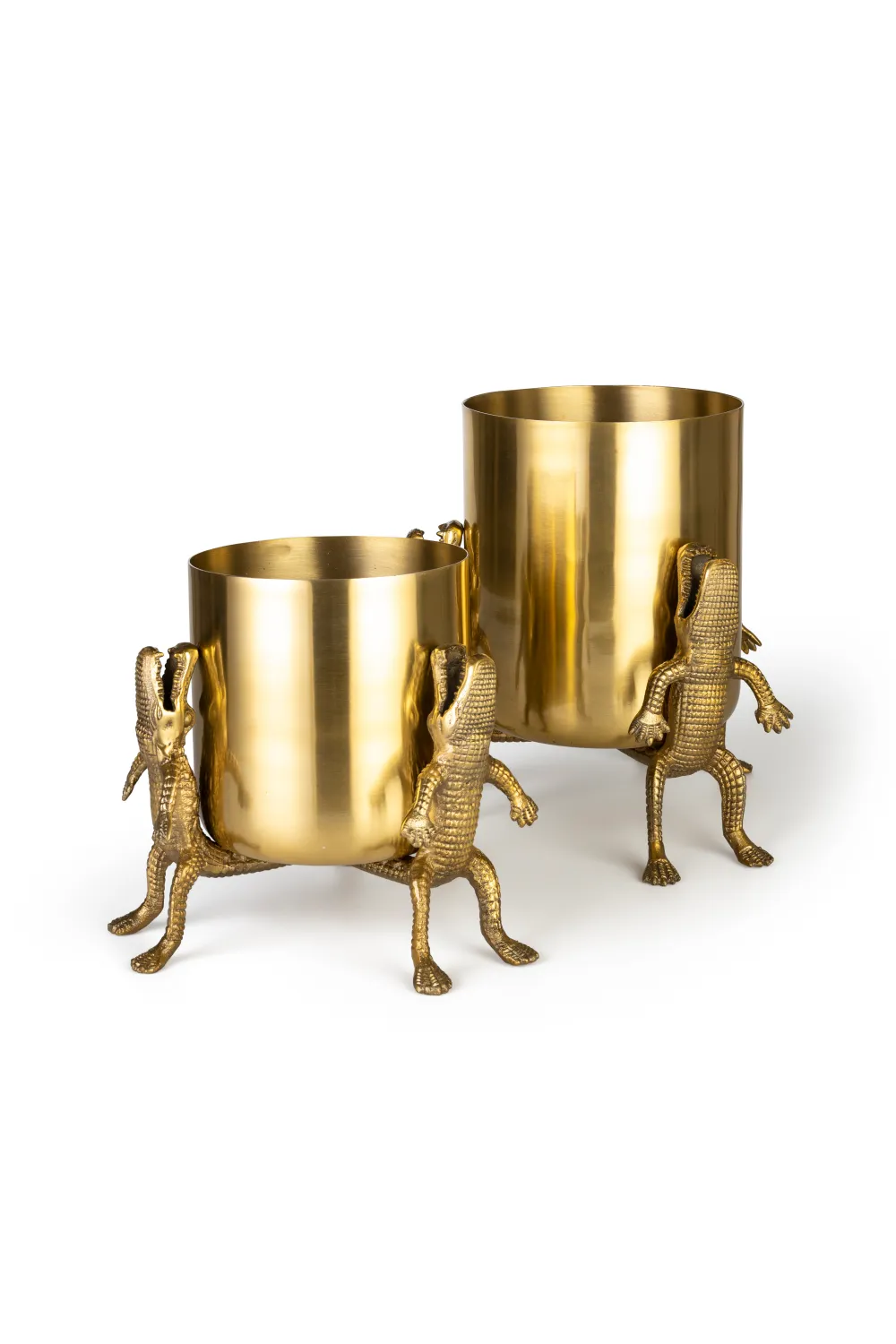 Gold Lacquered Vase | Bold Monkey Surrounded by Crocodiles