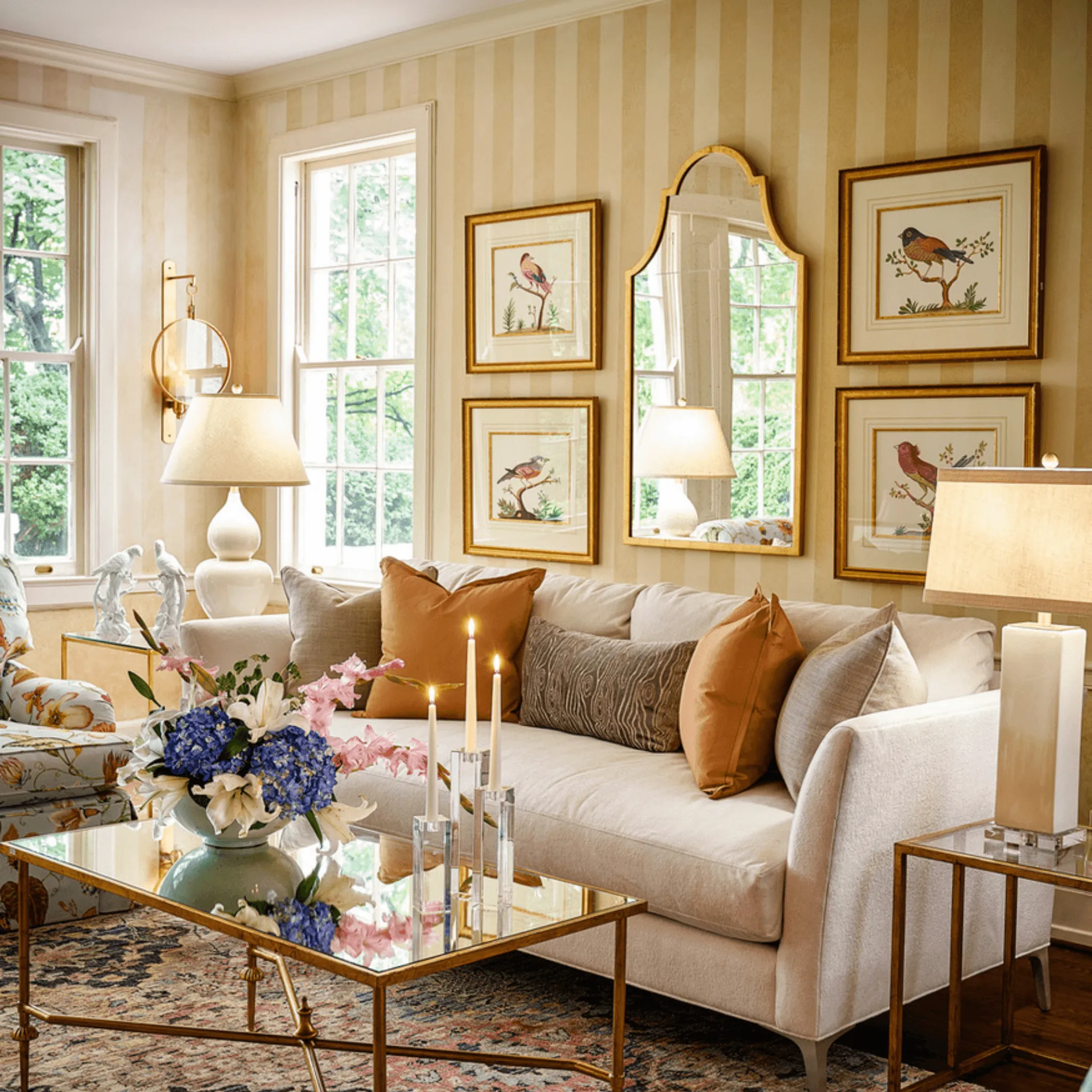 Gold Leaf Architectural Arch Wall Mirror