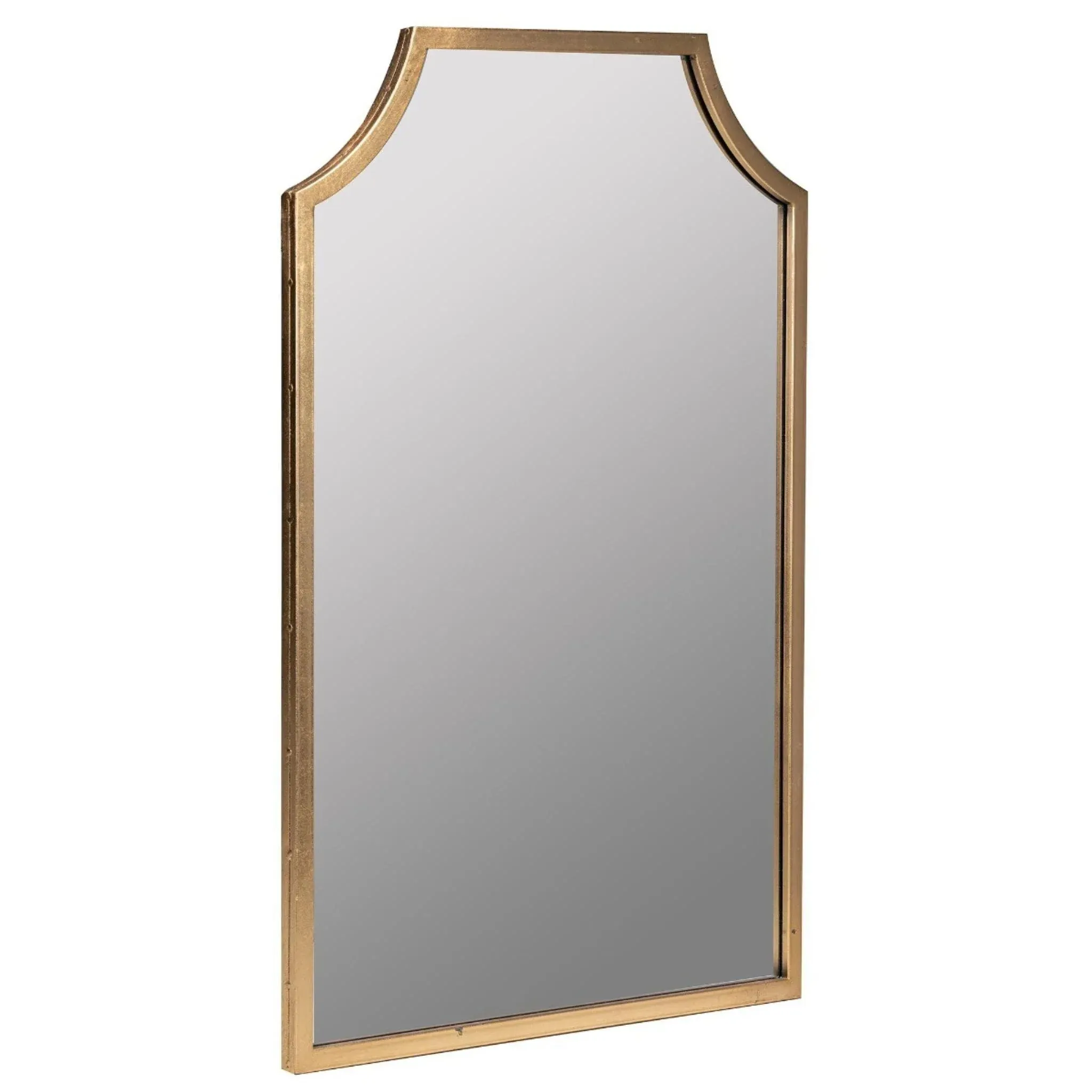 Gold Leaf Finish Metal Framed Vertical Wall Mirror