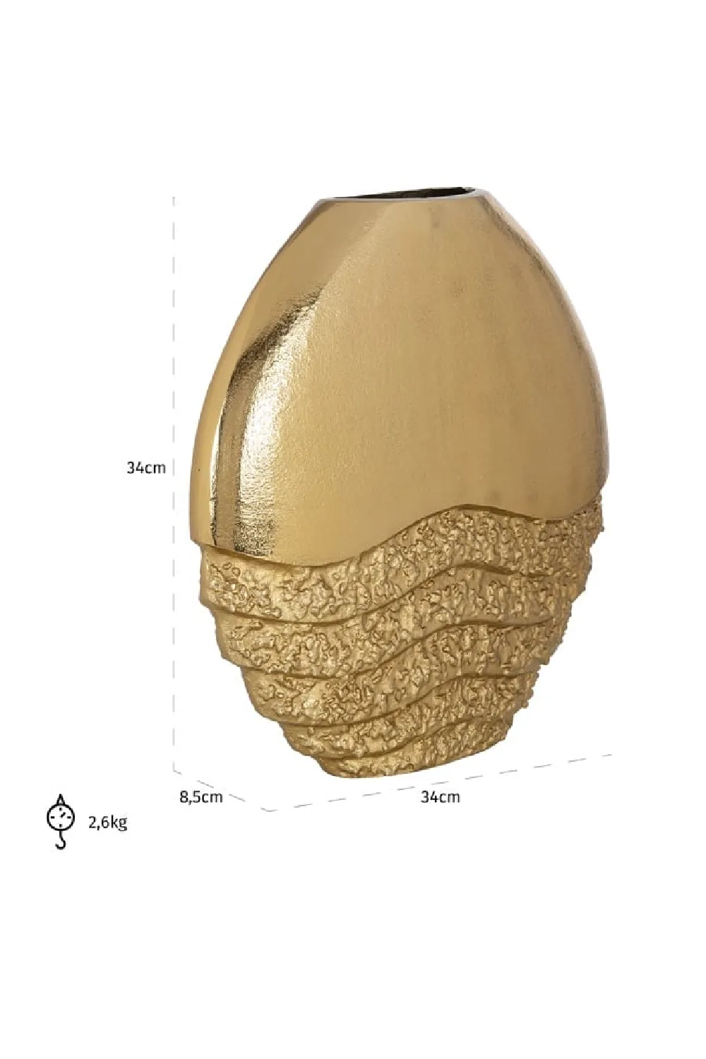 Gold Modern Vase | OROA Roxy