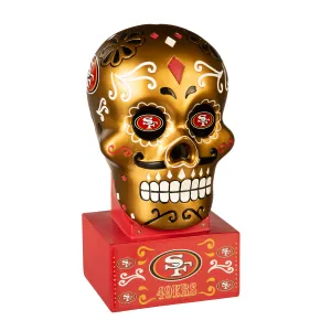 Gold San Francisco 49ers Sugar Skull Garden Statue Decorative Mirror,Home Decor Mirror