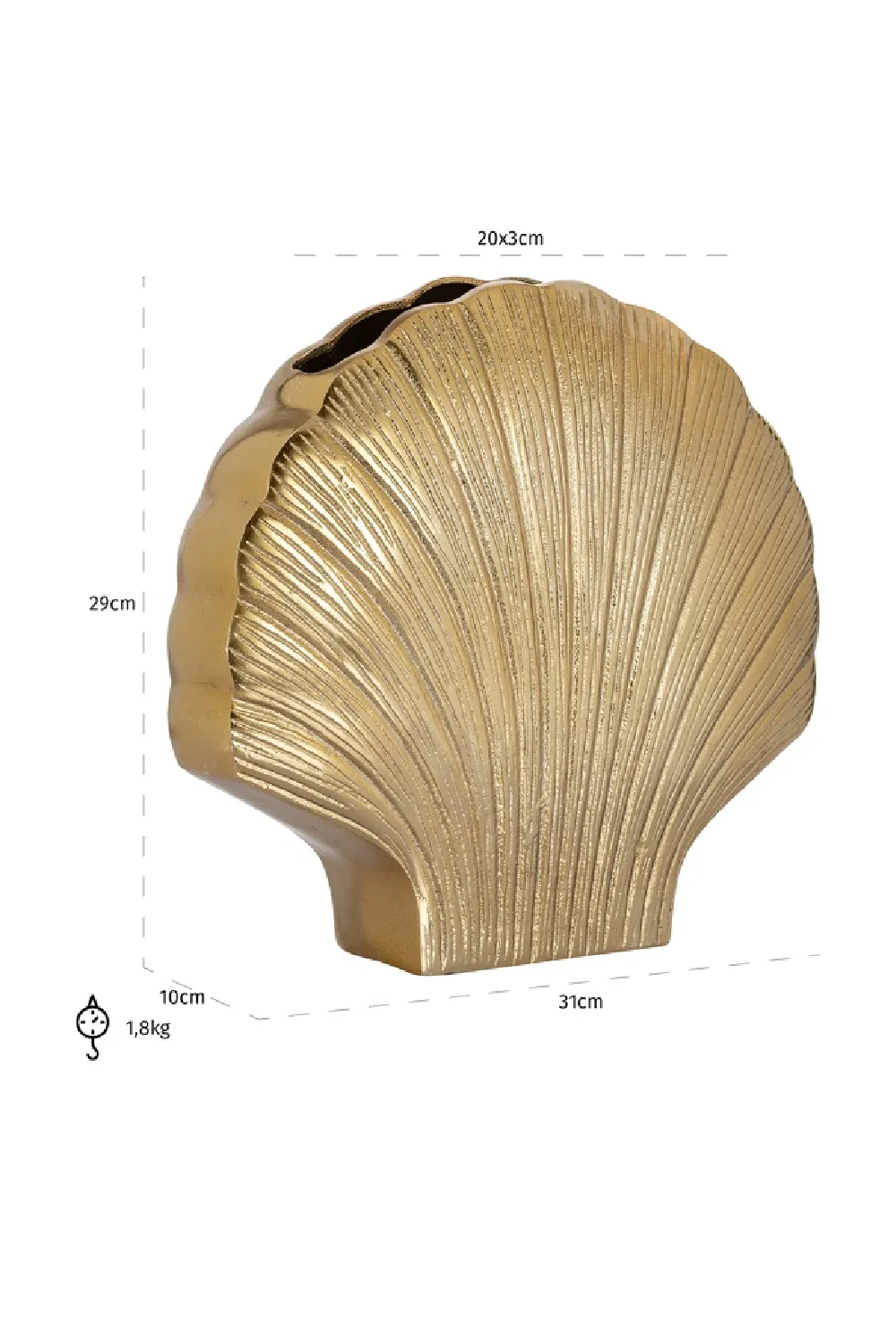 Gold Seashell Vase L | OROA No
