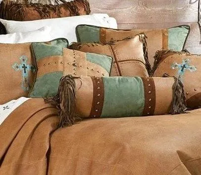Gold Studded Western Throw Pillow