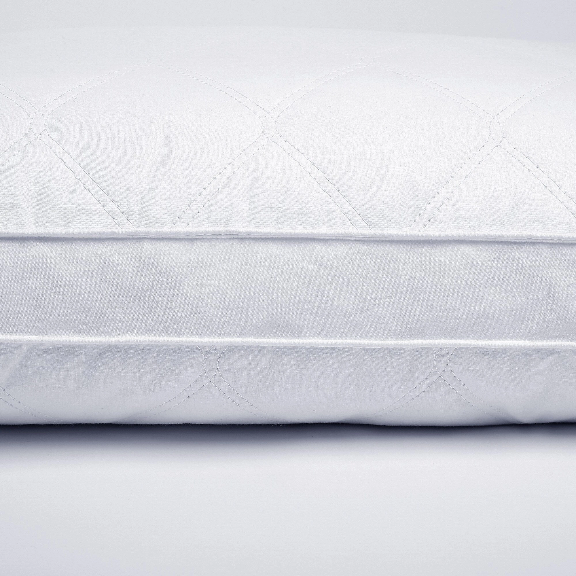 Goose Feather and Down Pillow Cotton Fabric with Gusset 2 Pack - White