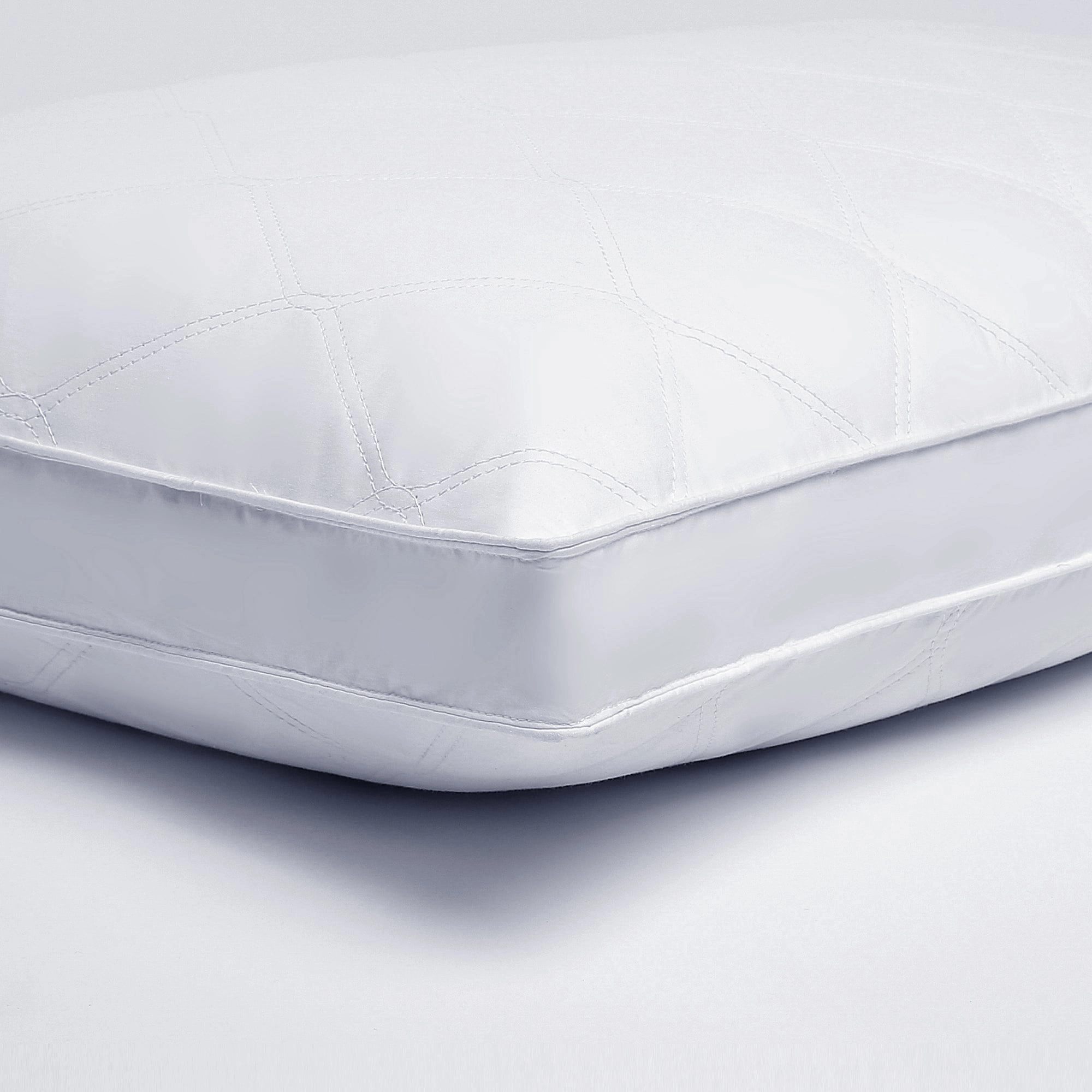 Goose Feather and Down Pillow Cotton Fabric with Gusset 2 Pack - White
