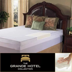 Grande Hotel Collection 4-inch Twin/ Full-size Memory Foam Mattress Topper with Egyptian Cotton Cover mattress pads,mattress topper,bed protection