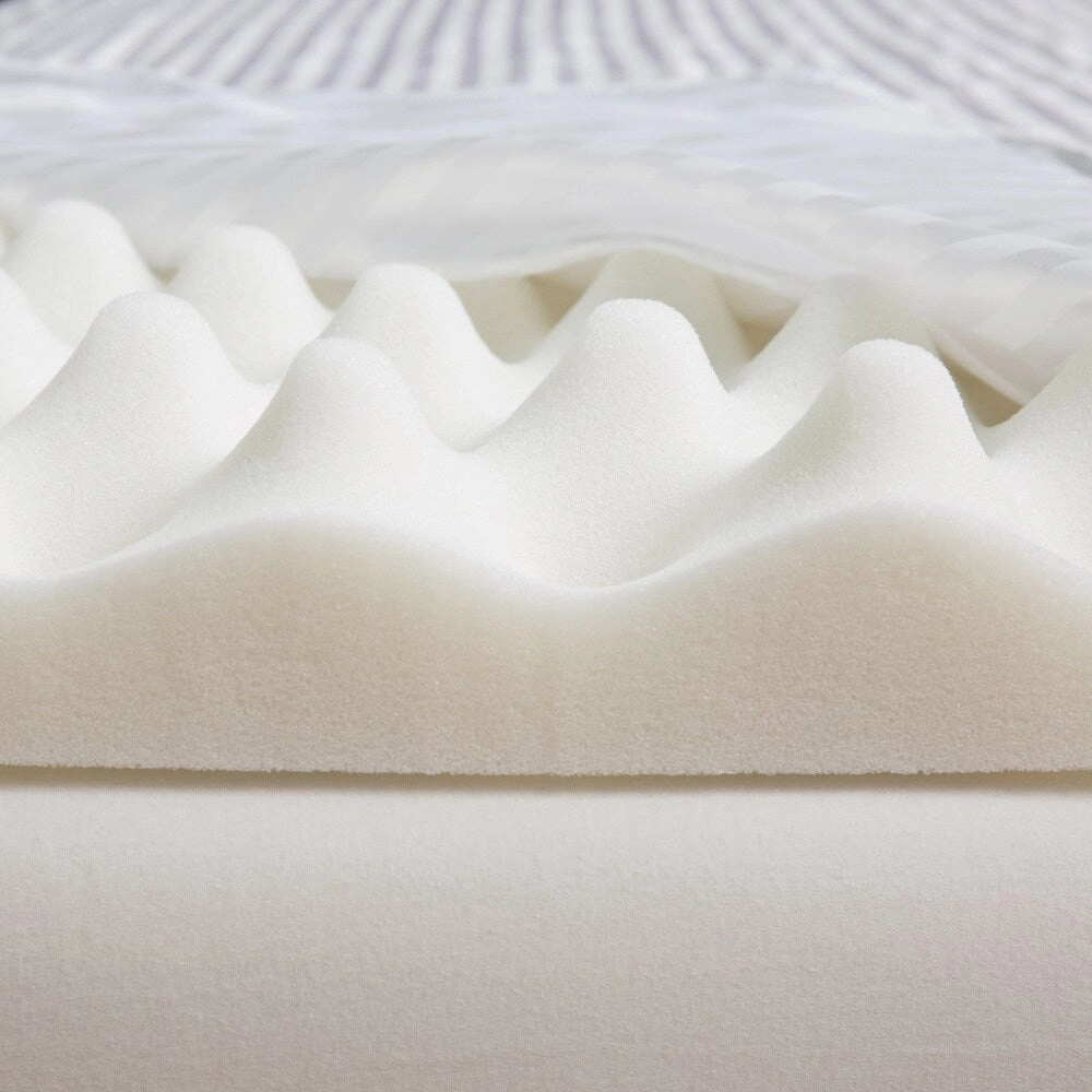 Grande Hotel Collection Big Comfort 4-inch Memory Foam Mattress Topper with Cover - White