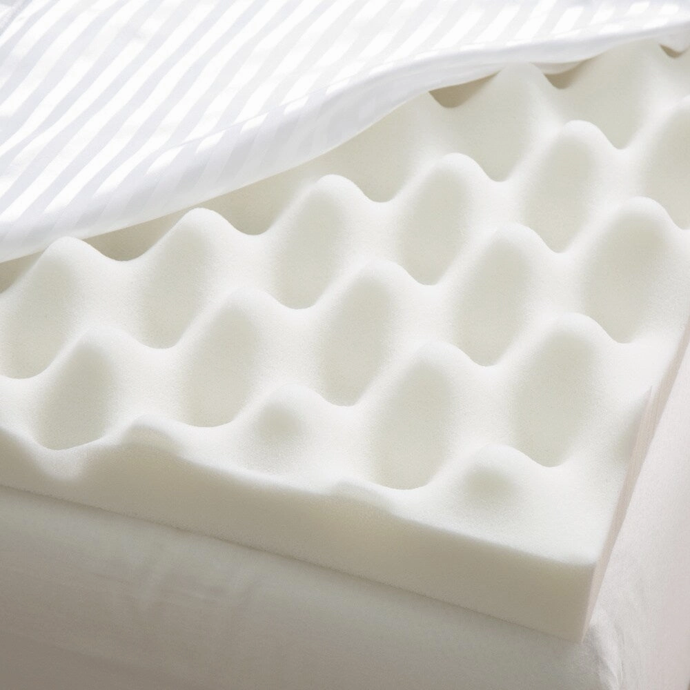 Grande Hotel Collection Big Comfort 4-inch Memory Foam Mattress Topper with Cover - White