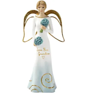 Grandma Angel with Flowers Figurine 5.5" Decorative Mirror,Home Decor Mirror