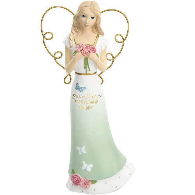 Grandma Another Word for Love Angel with Flower Figurine 6.5" Decorative Mirror,Home Decor Mirror