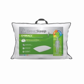 Great Sleep EMBRACE Pillow for Stomach and Back Sleepers - White pillows,bed pillow,sleeping cushion