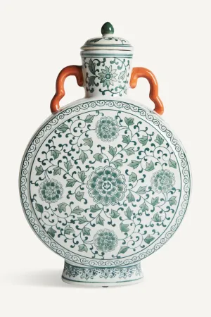 Green Foliage Ceramic Vase | Vical Home Plitz Vase,Glass Vase