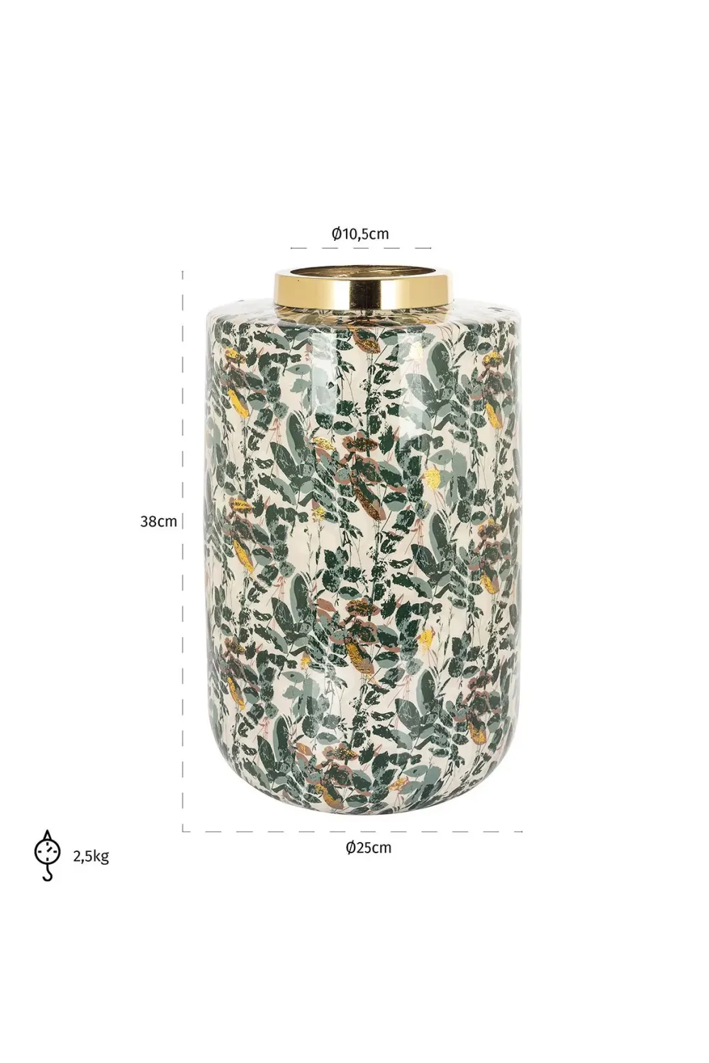 Green Leaves Enamel Vase | OROA Omono