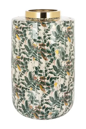 Green Leaves Enamel Vase | OROA Omono Vase,Glass Vase
