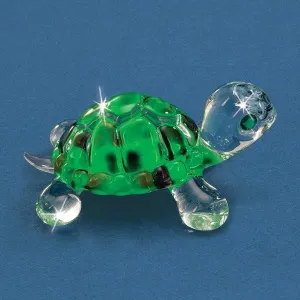 Green Little Turtle Glass Figurine Decorative Mirror,Home Decor Mirror