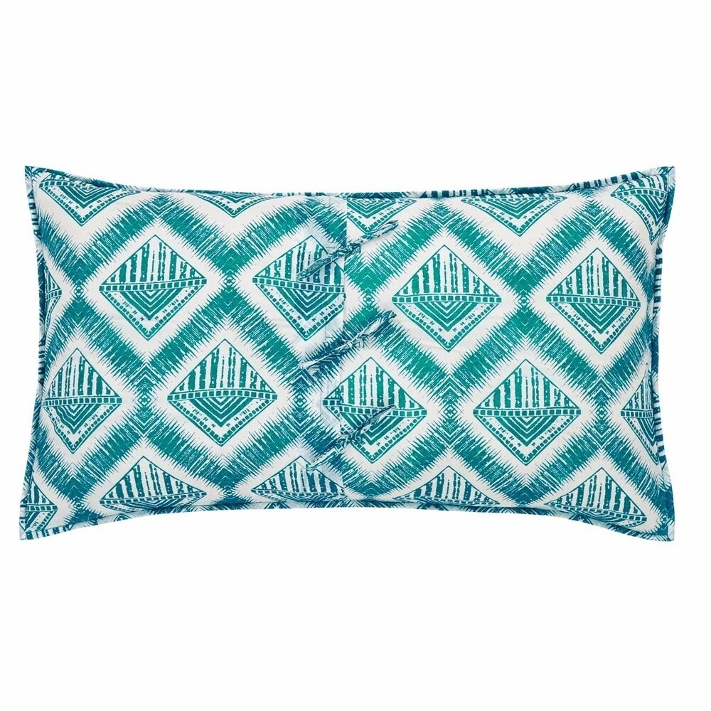 Green Coastal Bedding VHC Karina Sham Cotton Geometric Voile