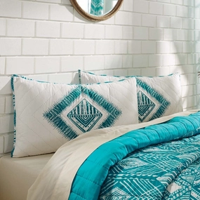 Green Coastal Bedding VHC Karina Sham Cotton Geometric Voile pillowcases,cotton pillow covers,bed linen