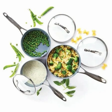 GreenPan Venice Pro Hard Anodised Ceramic Non-Stick 3 Piece Saucepan Set