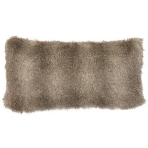 Grey Fox Faux Fur Oblong Pillow storage cart, utility cart