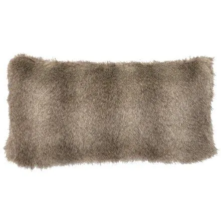 Grey Fox Faux Fur Oblong Pillow storage cart, utility cart
