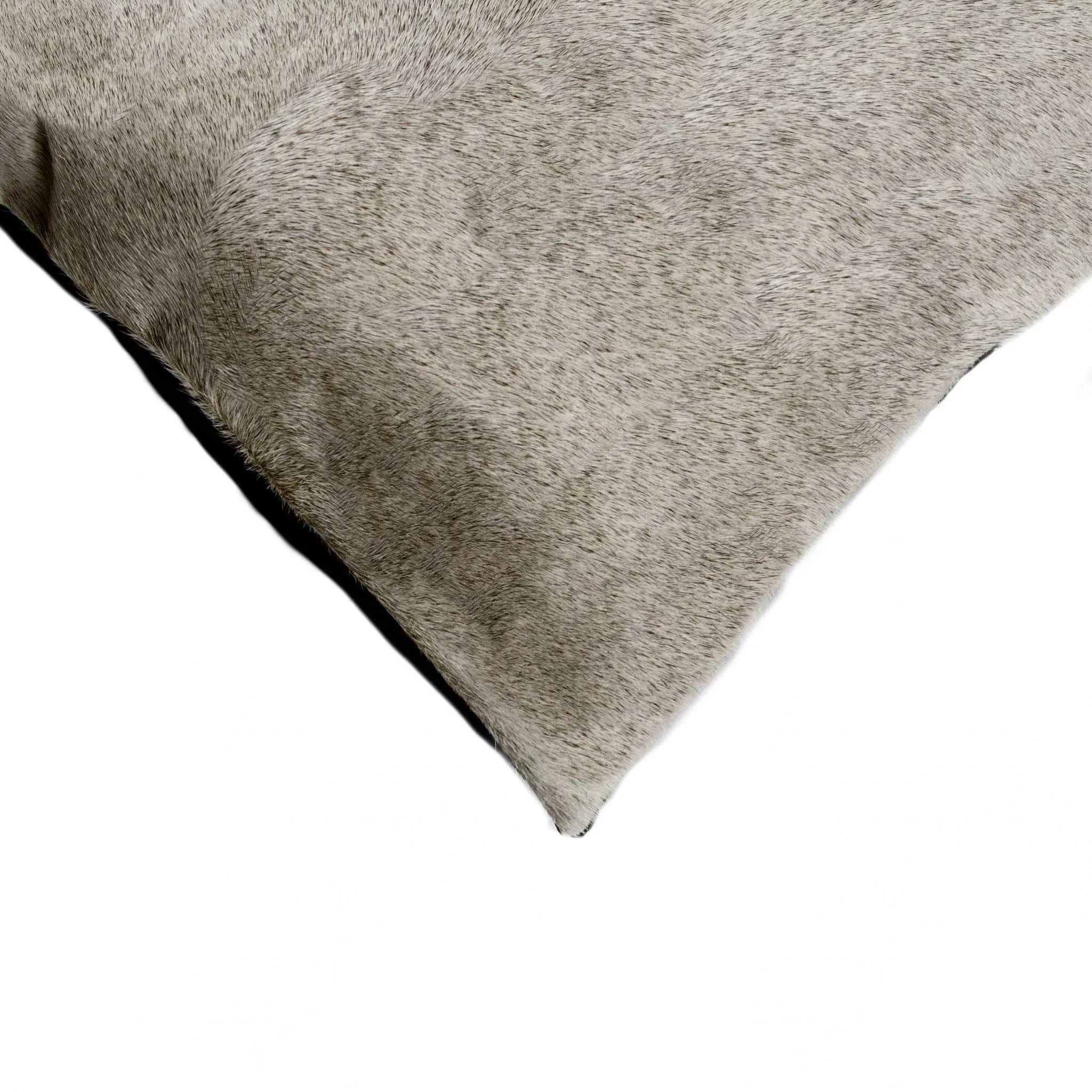 Grey Oblong Cowhide Pillow
