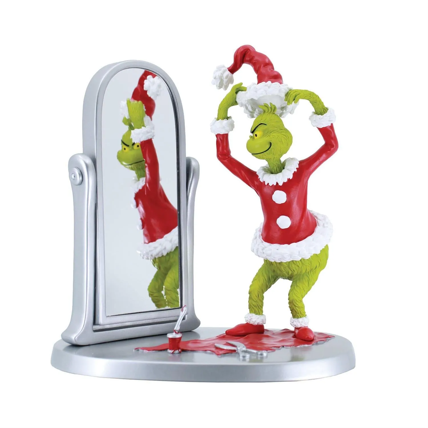 Grinch Looking at Mirror Figurine 7.36" Decorative Mirror,Home Decor Mirror