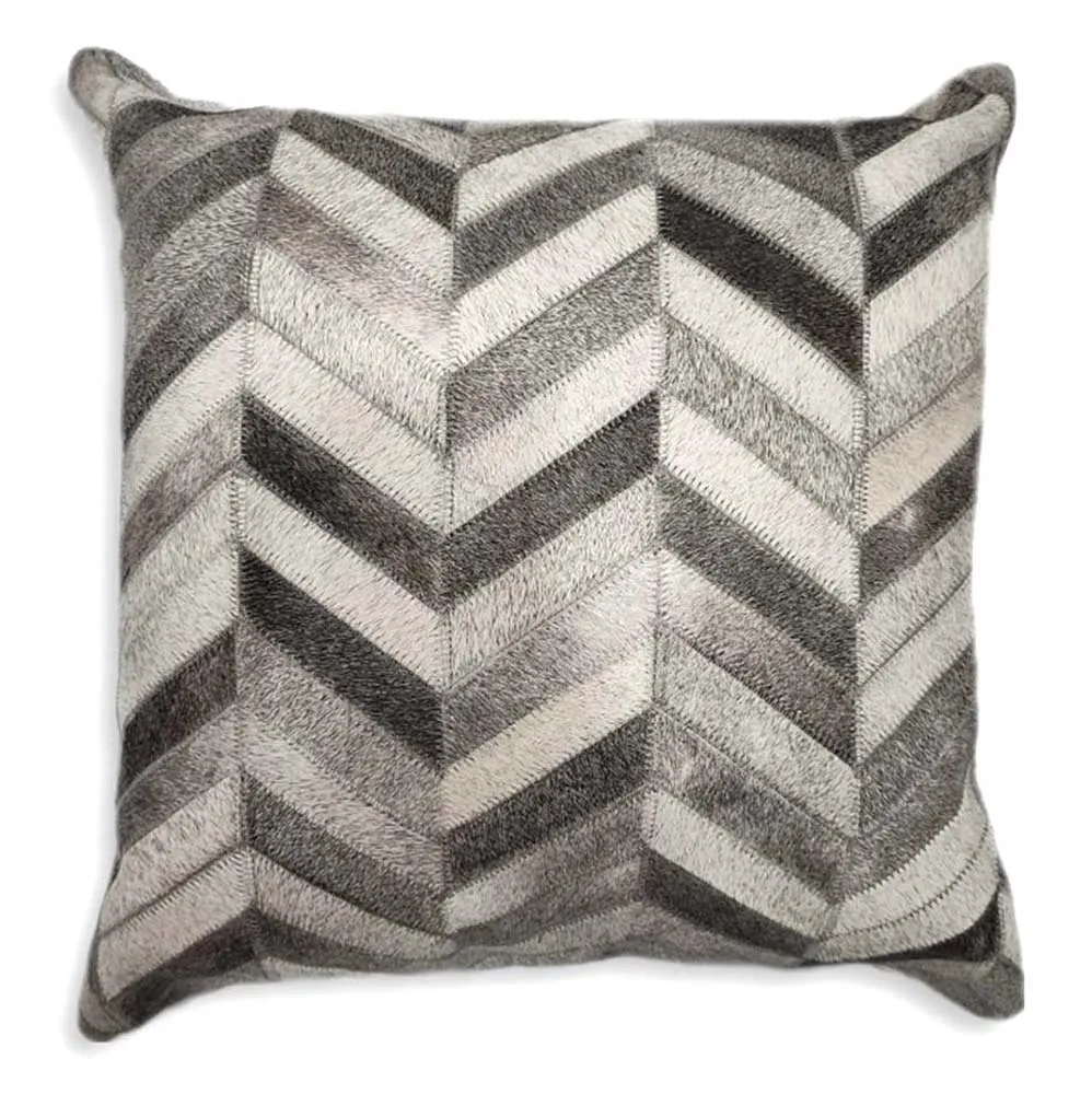 Gris Grey Chevron Patch Cowhide Pillow Cover storage cart, utility cart