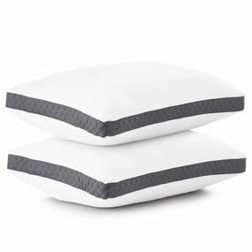 Gusseted Pillows Pack of 2 Breathable Bed Pillows For Sleeping Grey pillows,bed pillow,sleeping cushion