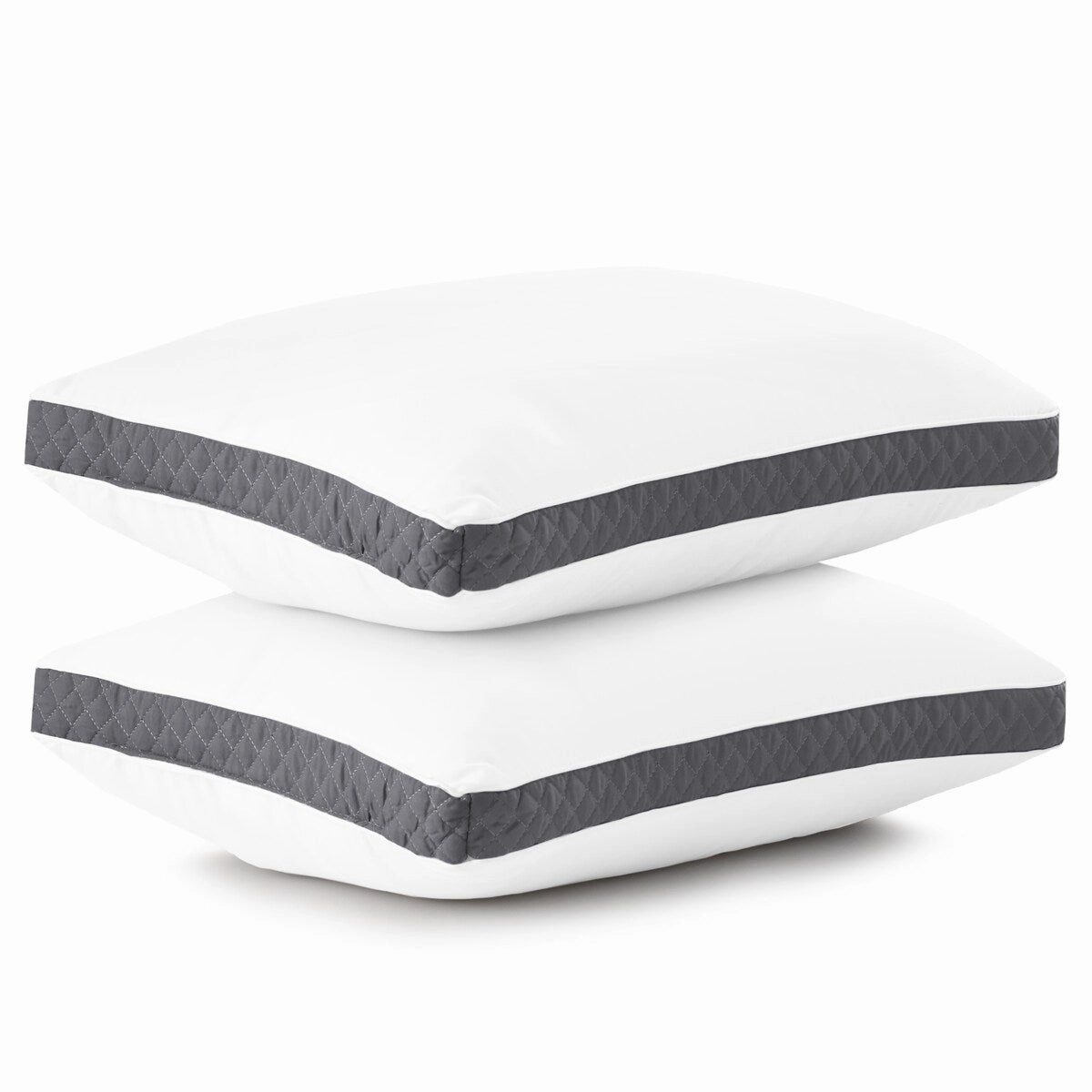 Gusseted Pillows Pack of 2 Breathable Bed Pillows For Sleeping Grey pillows,bed pillow,sleeping cushion
