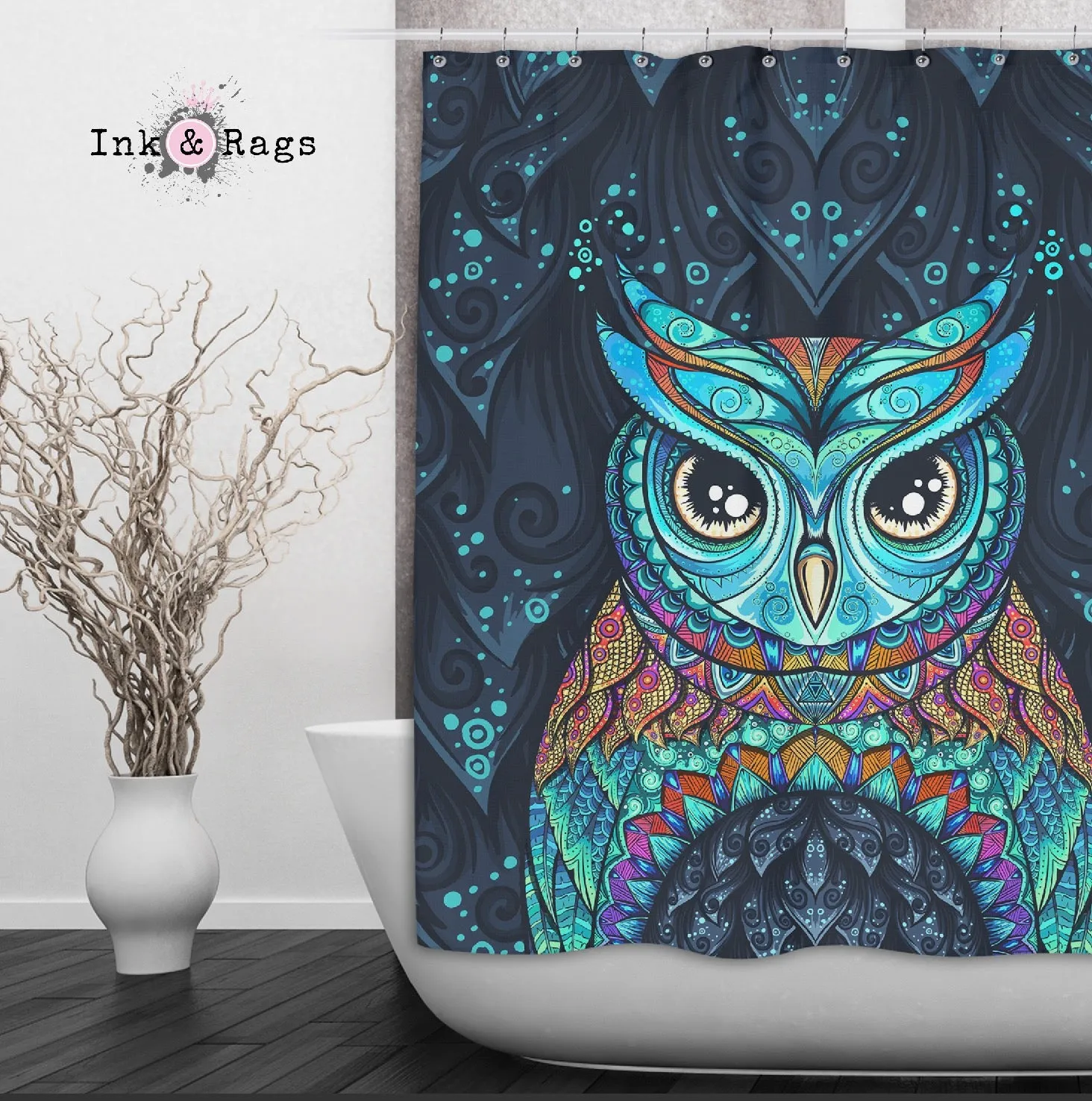 Gypsy Owl Shower Curtains and Optional Bath Mats Lighting,Lamps Fixtures