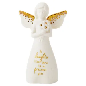 Hallmark Daughter, A Precious Gift Angel Figurine, 3.8" Decorative Mirror,Home Decor Mirror