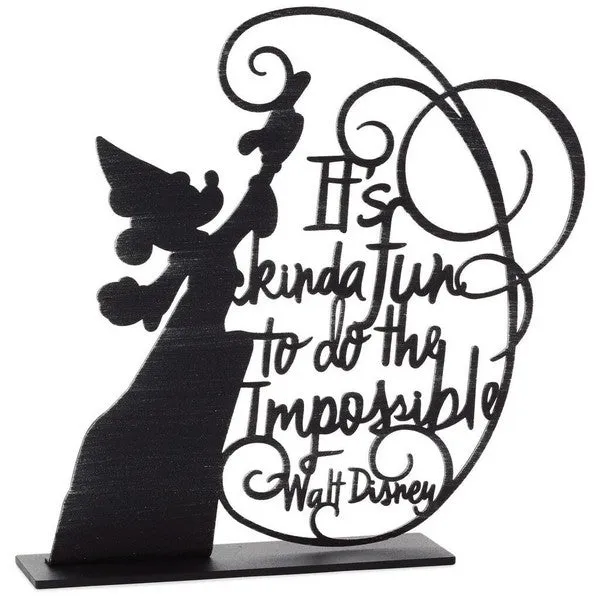 Hallmark Disney Sorcerer Mickey Do the Impossible Metal Quote Figurine Decorative Mirror,Home Decor Mirror