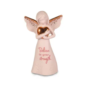 Hallmark Joanne's Angels Breast Cancer Awareness Angel Figurine, 3.7" Decorative Mirror,Home Decor Mirror