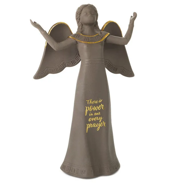 Hallmark Mahogany Power in Prayer Black Angel Figurine, 8.5" Decorative Mirror,Home Decor Mirror