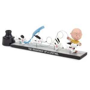 Hallmark Peanuts 75th Anniversary Friendship of a Lifetime Limited Edition Charlie Brown and Snoopy Figurine, 4.25" Decorative Mirror,Home Decor Mirror