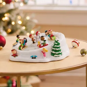 Hallmark Peanuts Gang Sledding Musical Tabletop Figurine With Motion Decorative Mirror,Home Decor Mirror