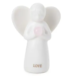 Hallmark Rose Quartz Angel of Love Mini Angel Figurine, 2" Decorative Mirror,Home Decor Mirror
