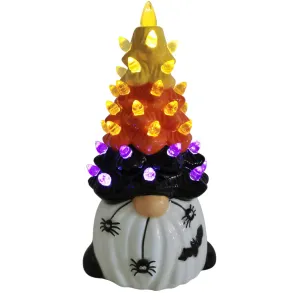 Halloween Gnome with Light Up Tree Hat and Spiders on Mustache Figurine 12.75" Decorative Mirror,Home Decor Mirror