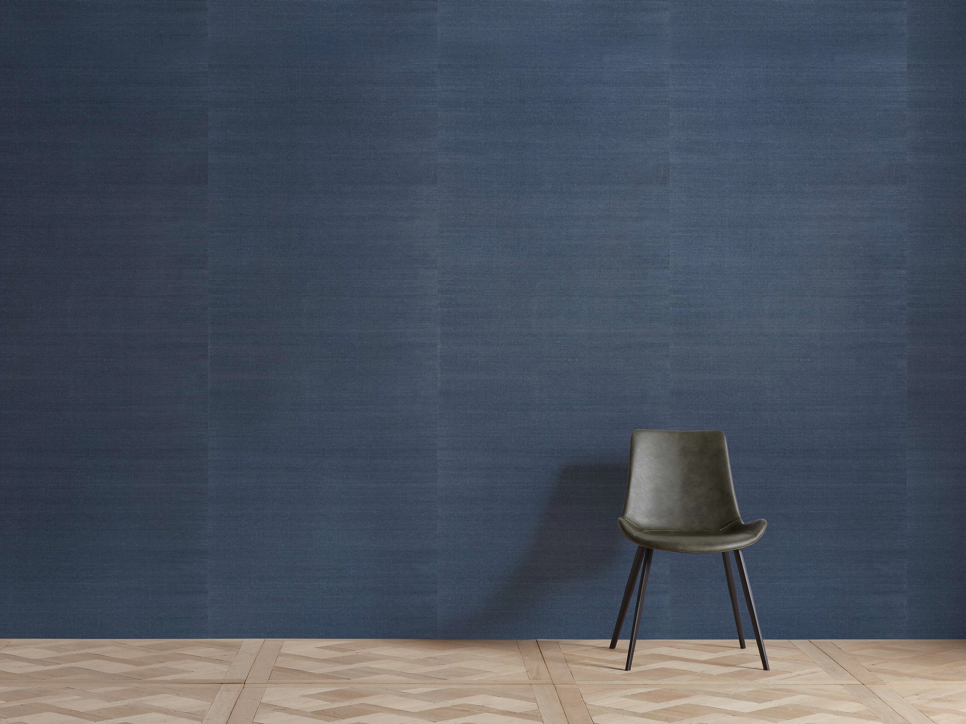 Hamden Grasscloth Wallpaper in Deep Blue Wallpaper,peel and stick wallpaper