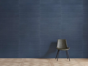 Hamden Grasscloth Wallpaper in Deep Blue Wallpaper,peel and stick wallpaper