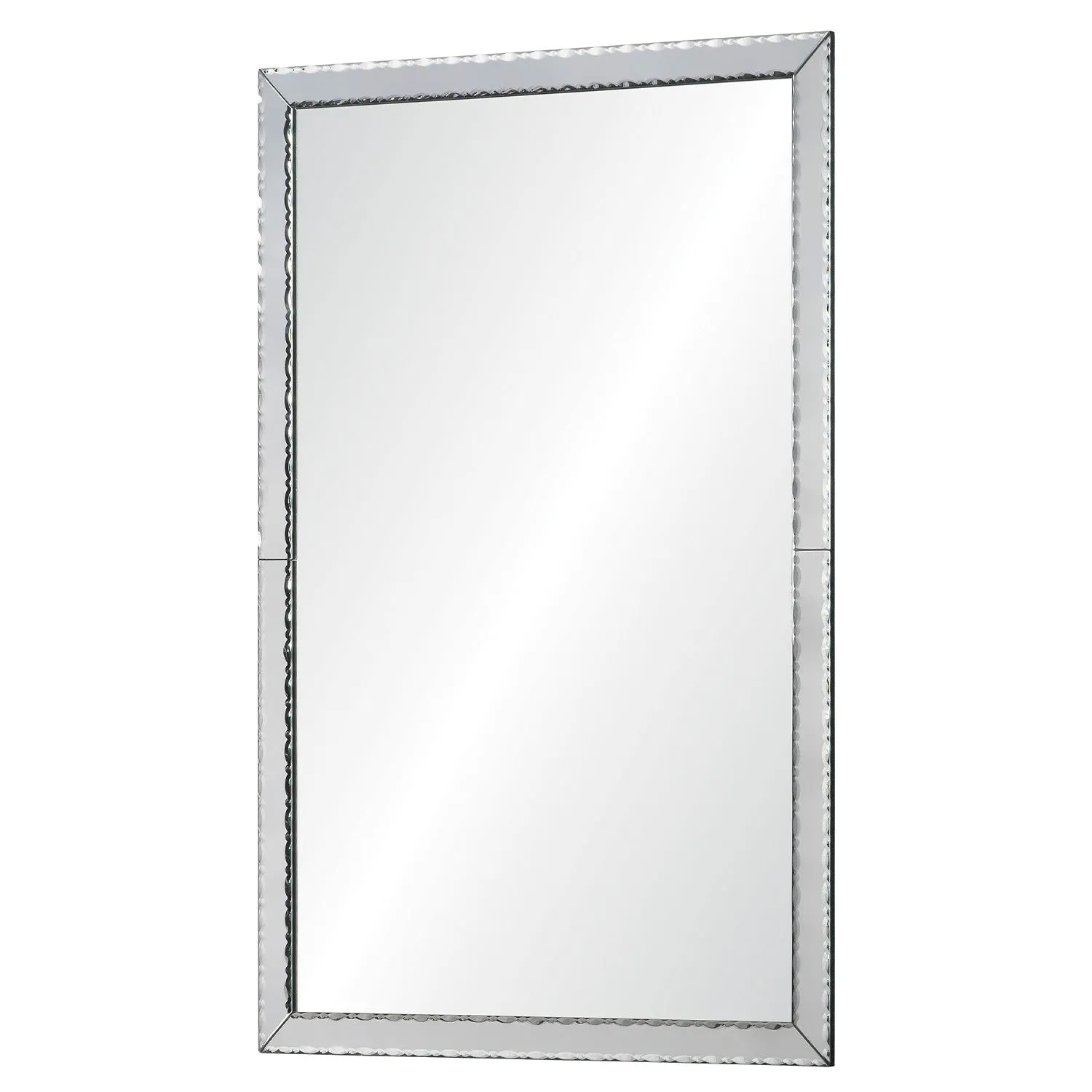 Hand Cut and Jewelry Beveled Framed Wall Mirror