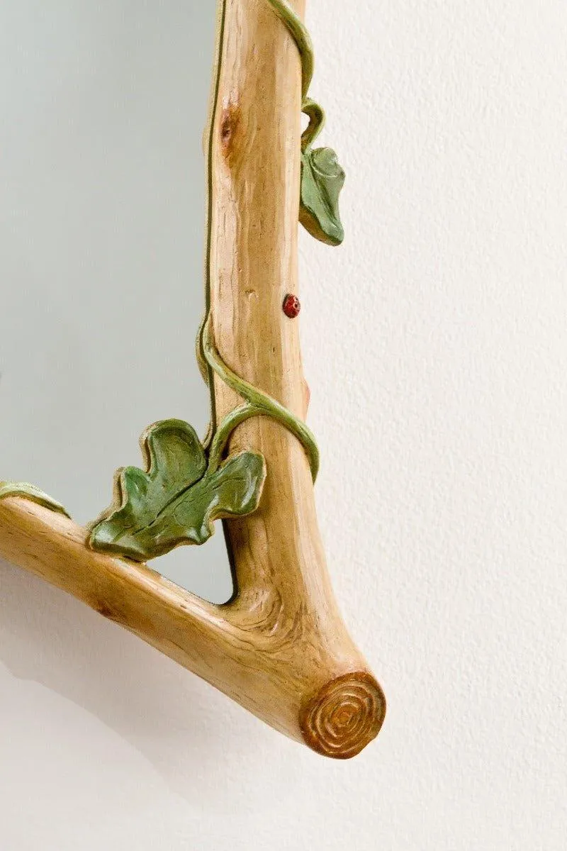Hand-Painted Twig and Ivy with Cardinals Wall Mirror
