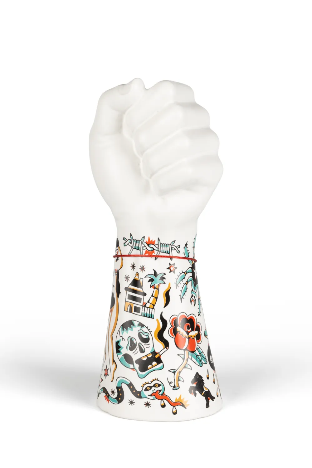 Handpainted Ceramic Fist Vase | Bold Monkey Liberty Matters