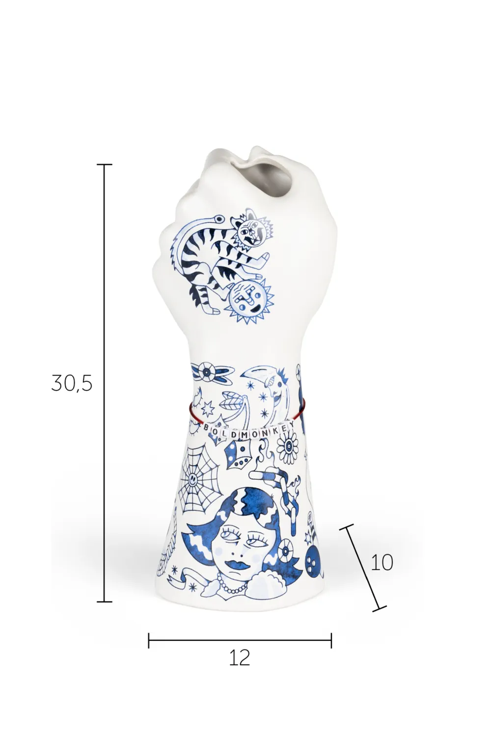 Handpainted Ceramic Fist Vase | Bold Monkey Liberty Matters