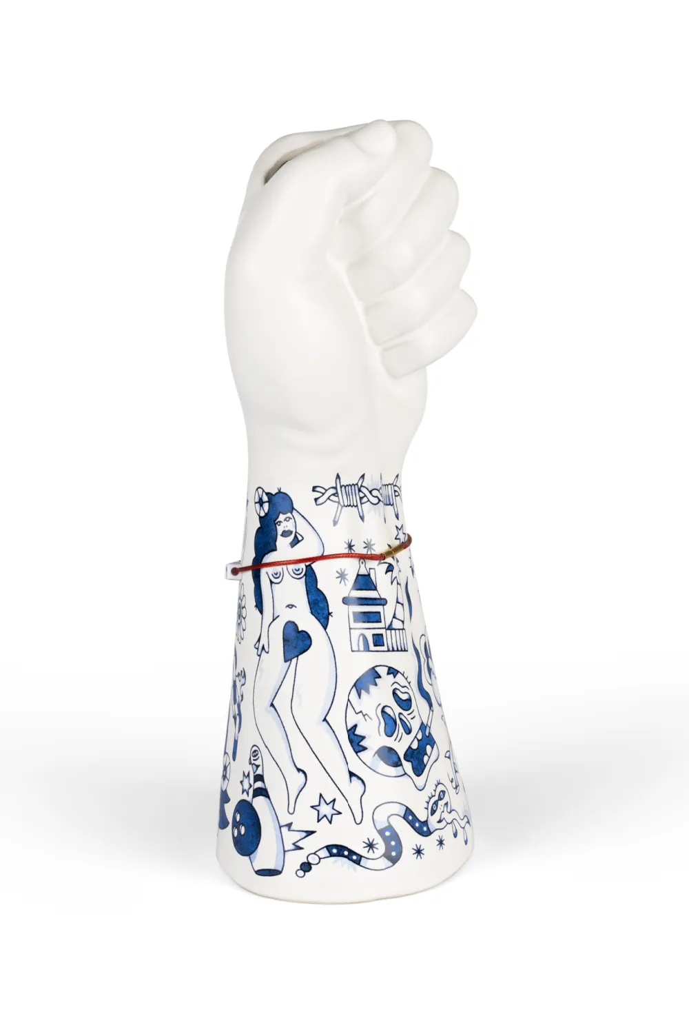 Handpainted Ceramic Fist Vase | Bold Monkey Liberty Matters