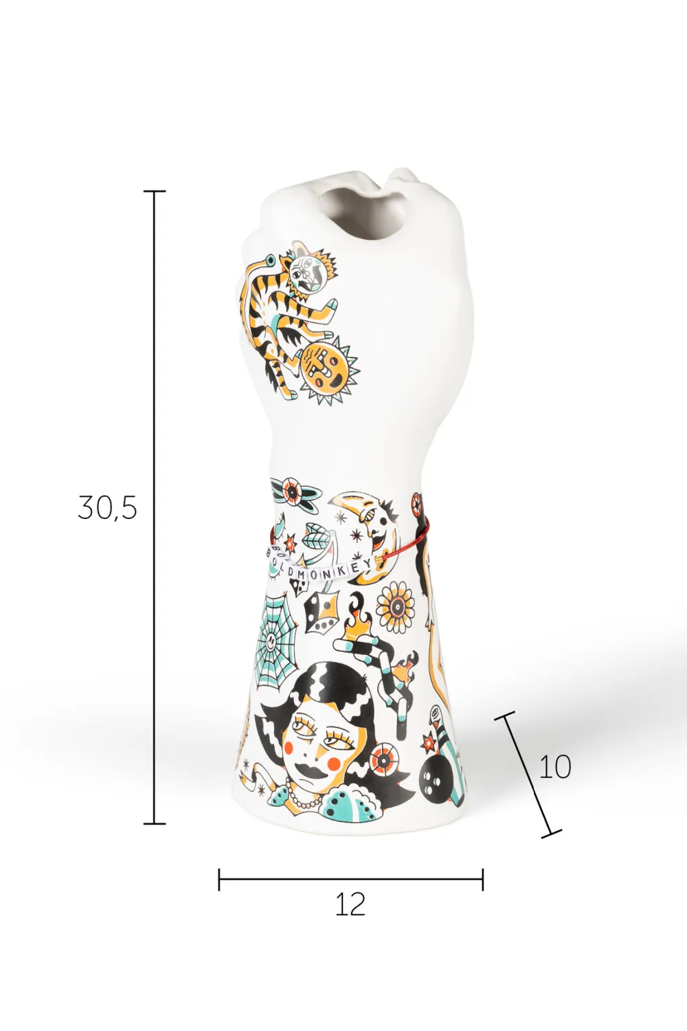 Handpainted Ceramic Fist Vase | Bold Monkey Liberty Matters