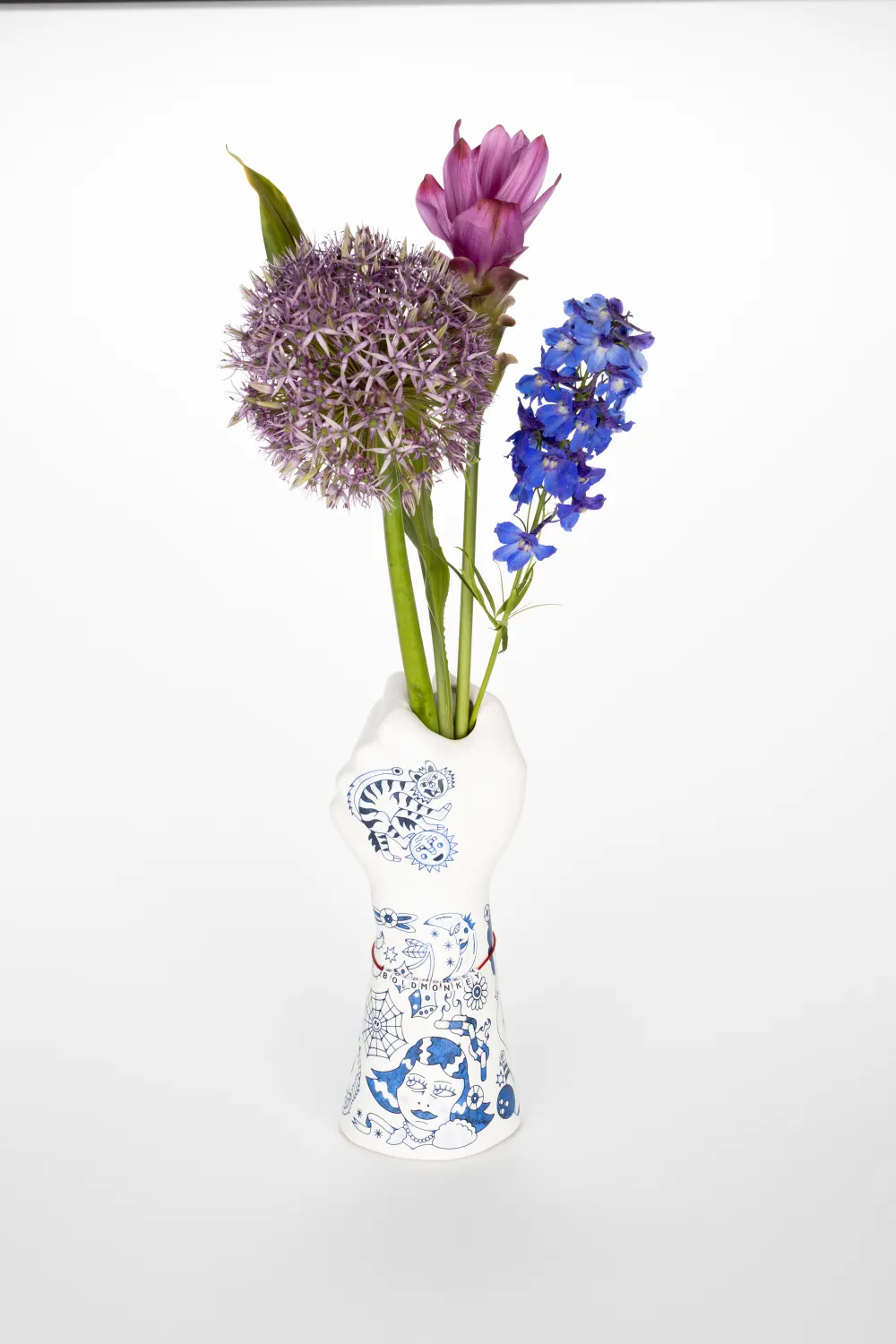 Handpainted Ceramic Fist Vase | Bold Monkey Liberty Matters