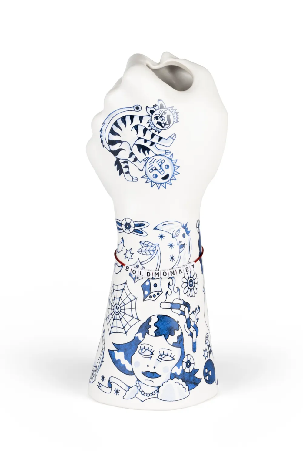 Handpainted Ceramic Fist Vase | Bold Monkey Liberty Matters