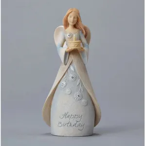 Happy Birthday Mini Angel Figurine by Enesco Foundations Decorative Mirror,Home Decor Mirror